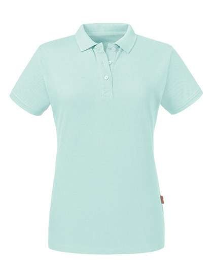 Russel Pure Organic Polo in Cotone Biologico da Donna, Aqua XS, Z508F