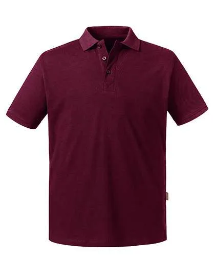 Russel Pure Organic Bio-Baumwoll Polo-Shirt mit Kreuznaht, Burgundy L, Z508M