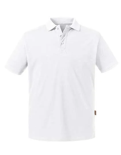 Russel Pure Organic Bio-Baumwoll Polo-Shirt mit Kreuznaht, White L, Z508M