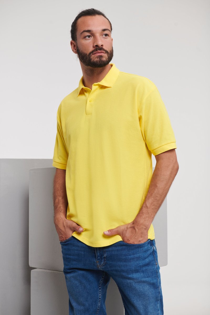 Russel Poloshirt aus ringgesponnener Baumwolle, Black XS, Z539