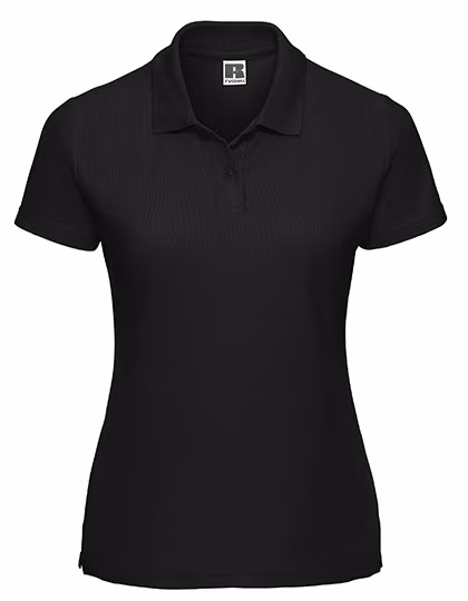 Russel Polycotton Polo mit Seitenschlitzen für Damen, Black XS, Z539F