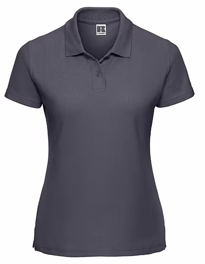Russel Polo Polycoton avec Fentes Latérales pour Femmes, Convoy Grey (Solid) L, Z539F
