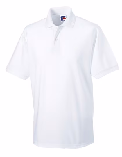Russel Poloshirt aus Baumwolle mit Strukturstreifen, White L, Z599
