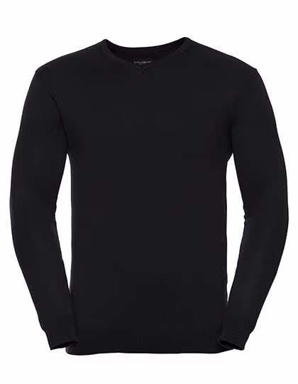 Russell Collection Strickpullover Russell Collection V-Ausschnitt, Black L, Z710