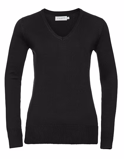 Russell Collection Pull Col V CottonBlend™ Femme, French Navy S, Z710F