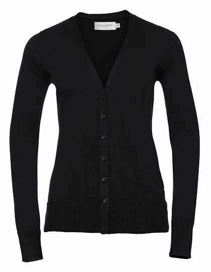 Russell Collection Cardigan Col V Coton-Polyacrylique, French Navy M, Z715F