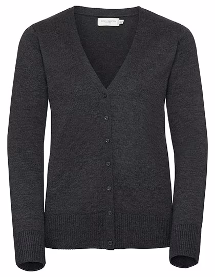 Russell Collection Baumwoll-Polyacryl V-Ausschnitt Cardigan, Charcoal Marl M, Z715F