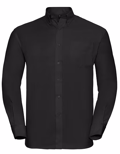 Russell Collection Camicia Oxford classica con taschino, Black 3XL (47/48), Z932