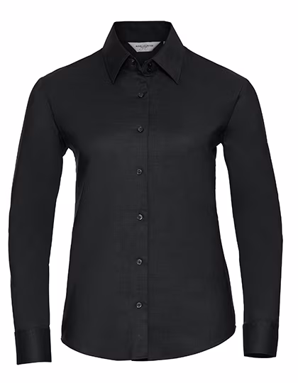 Russell Collection Oxford Bluse Slim Fit Pastellfarbe, Silver L, Z932F