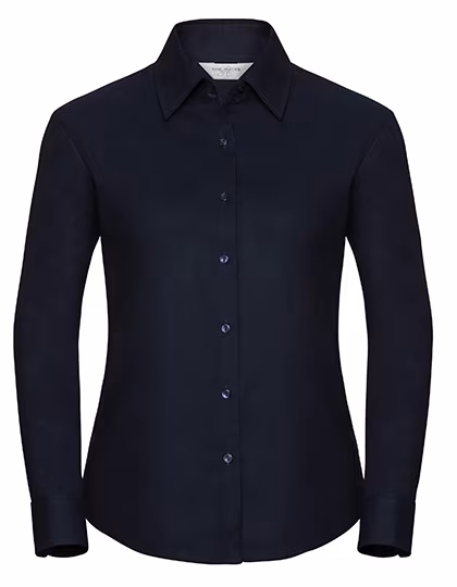 Russell Collection Oxford Bluse Slim Fit Pastellfarbe, Bright Navy 5XL, Z932F