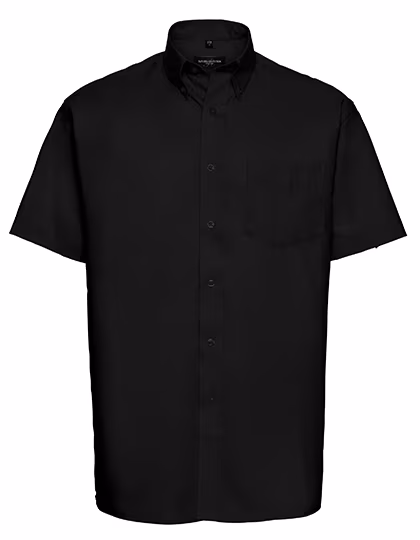 Russell Collection Chemise Oxford Classique Manches Courtes Homme Blanc M (39/40) (Z933)