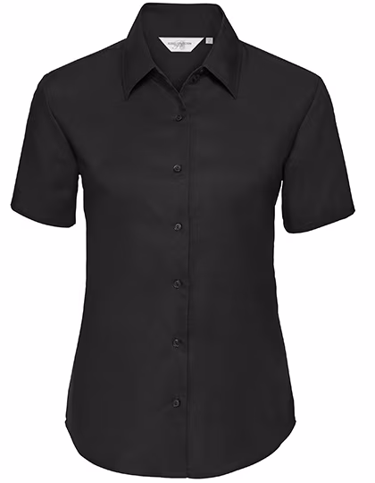 Russell Collection Kurzarm-Hemd Oxford Kollektion für Damen, Black XS, Z933F