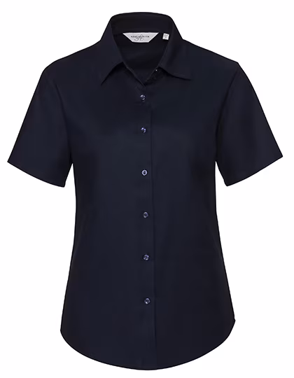 Russell Collection Kurzarm-Hemd Oxford Kollektion für Damen, Bright Navy L, Z933F