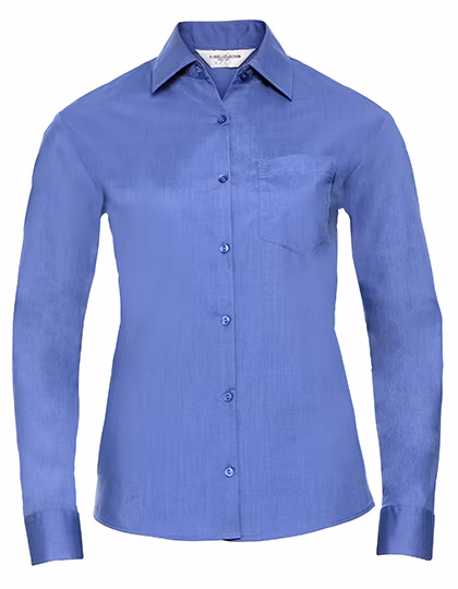Russell Collection Chemisier Classique en Popeline avec Poche Poitrine, Corporate Blue XXL, Z934F