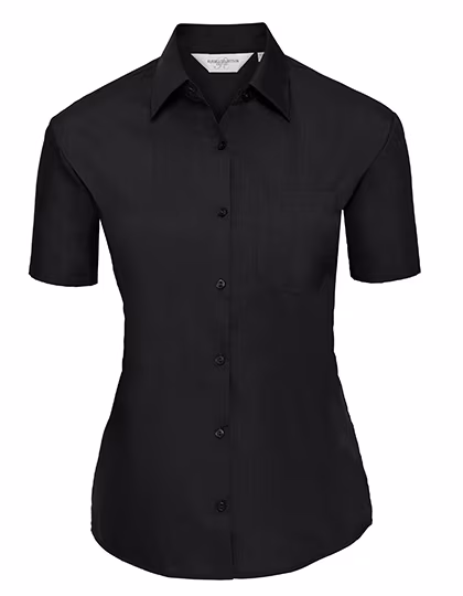 Russell Collection Chemise Classique Manches Courtes en Polycoton, Classic Red XS, Z935F