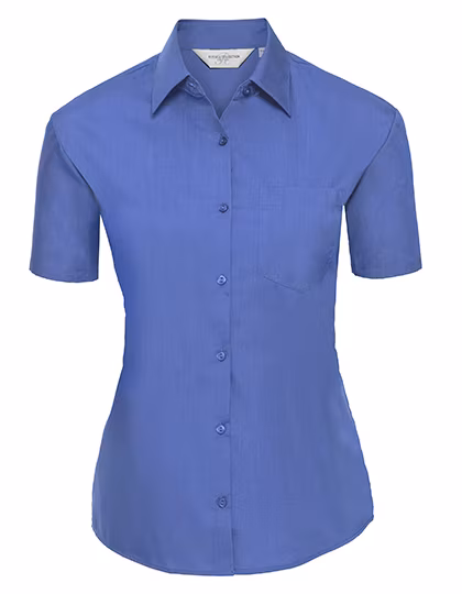 Russell Collection Classic Short-Sleeve Shirt made of Polycotton, Corporate Blue L, Z935F