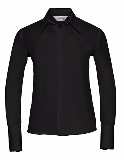 Russell Collection Camicia in Cotone Micro-Twill, sagomata, Black XS, Z956F