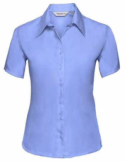 Russell Collection Fitted Non-Iron Cotton Micro-Twill Shirt, Bright Sky L, Z957F