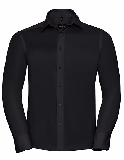Russell Collection Chemise en Coton Sans Repassage avec Renfort de Col, Black 3XL (47/48), Z958