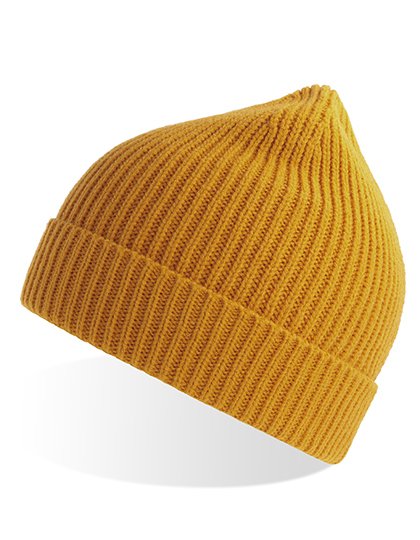 Atlantis Sustainable Andy Beanie made of Recycled Material, Acid Green One Size, AT103 – Mustard