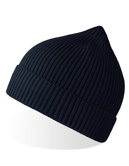 Atlantis Sustainable Andy Beanie made of Recycled Material, Acid Green One Size, AT103 – Navy