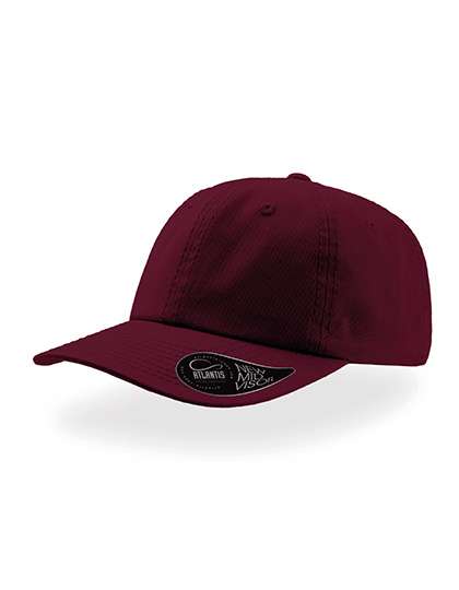 Atlantis Dad Hat made of 100% Cotton with Brass Buckle – Burgundy
