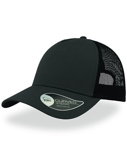 Atlantis Rapper Baumwollcap mit Mesh-Design – Dark Grey/Black