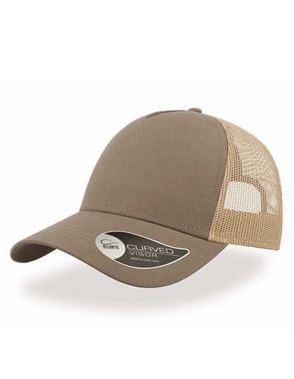 Atlantis Rapper Baumwollcap mit Mesh-Design – Khaki/Stone