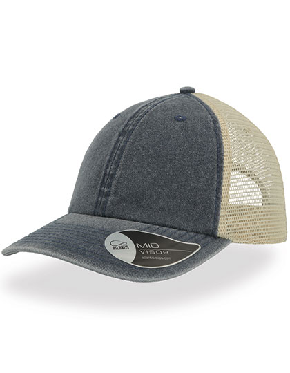 Atlantis Case Cap in twill di Cotone e Poliestere – Navy/Stone