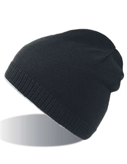 Atlantis Double-Layered Winter Beanie with Cotton Jersey – Black