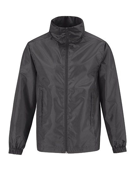 B&C COLLECTION Giacca a vento ID.601 con cappuccio ergonomico – Dark Grey (Solid)