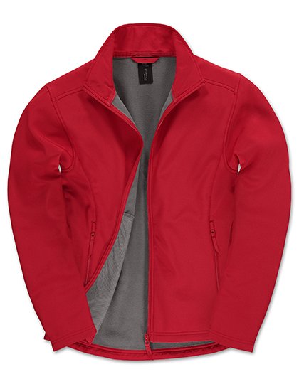 B&C COLLECTION Giacca softshell ID.701 con pile da Uomo – Red/Warm Grey