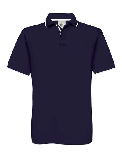 B&C Polo Safran Sport mit Kontrast-Streifen