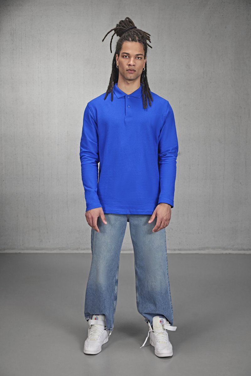 B&C Men´s Long Sleeve Polo ID.001 Orange M (BCPUI12)
