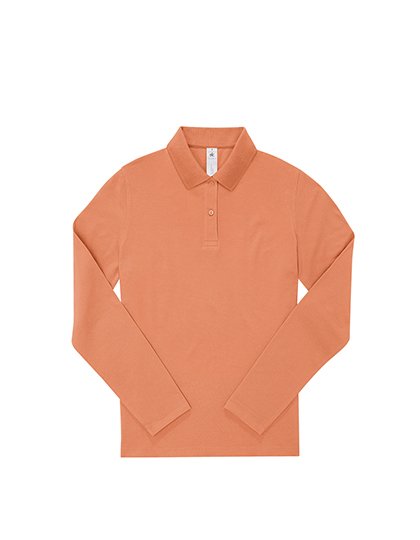B&C Polo 210 manches longues en coton – Amalfi Coral