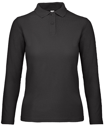 B&C Polo manica lunga in Cotone da Donna – Black