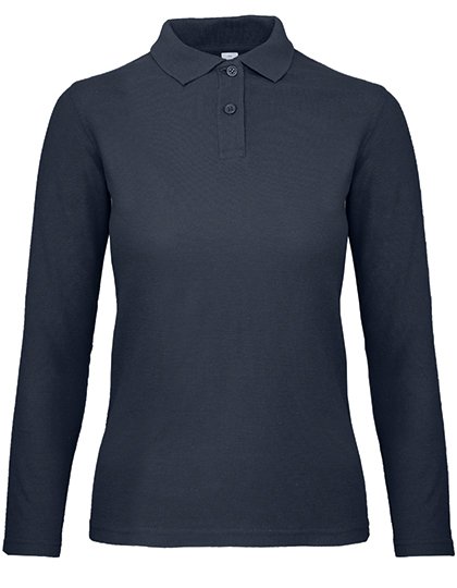 B&C Polo manica lunga in Cotone da Donna – Navy