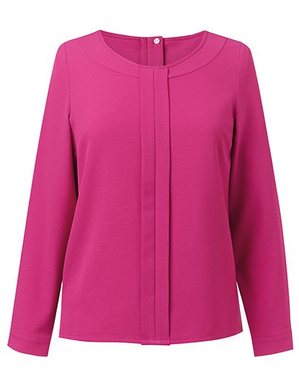 Brook Taverner Camicetta da Donna "Roma" con zip dorata – Fuchsia