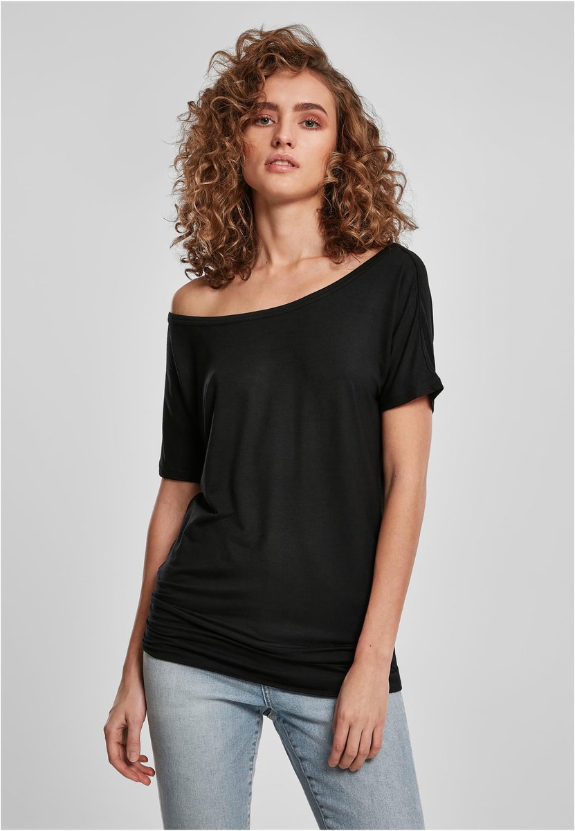 BuildYourBrand Viskose T-Shirt Boatneck-Schnitt für Damen