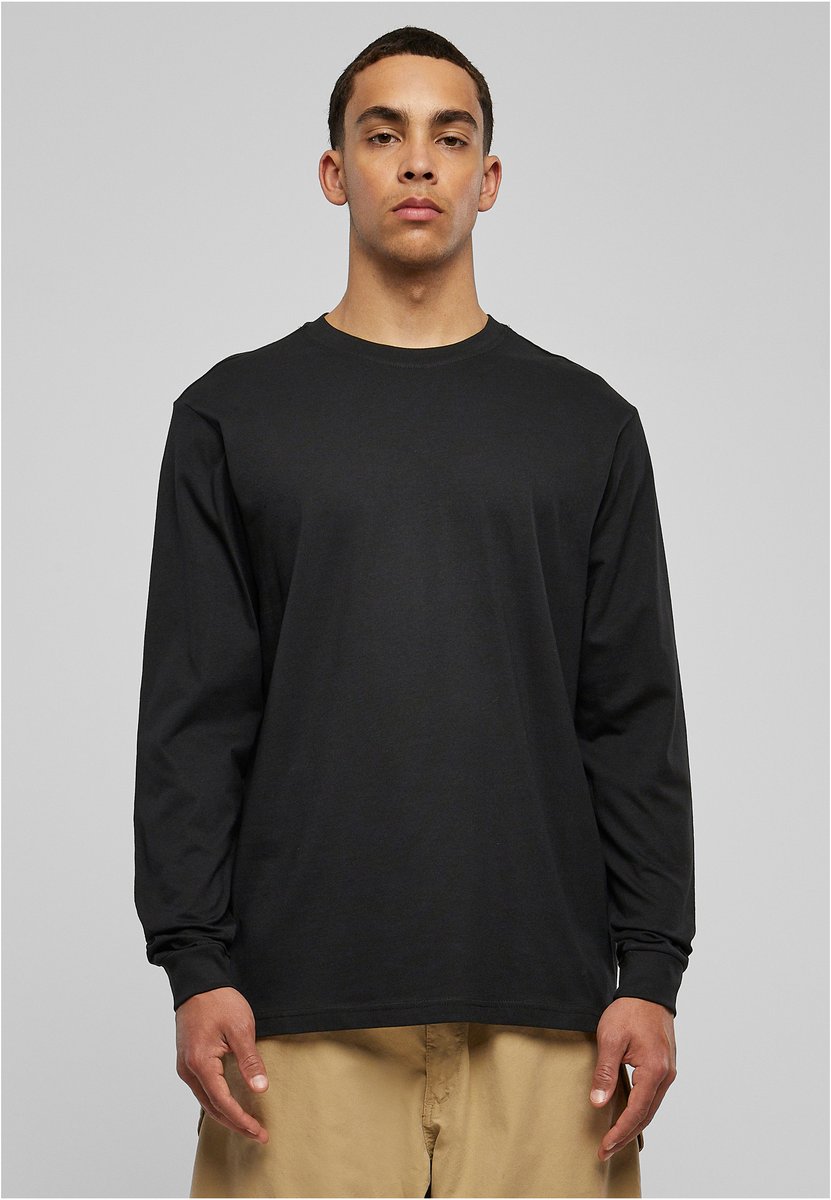 BuildYourBrand Bio-Baumwolle Langarmshirt mit Rippbündchen