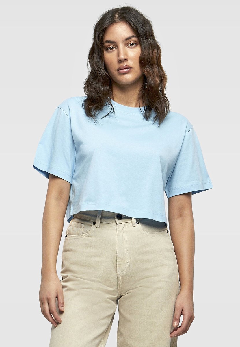 BuildYourBrand Oversized T-Shirt bauchfrei Baumwolle für Damen