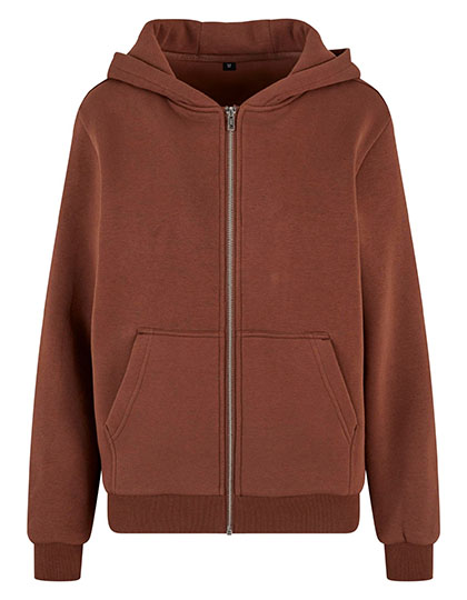 Ladies Fluffy Zip Hoody – Chocolate Brown