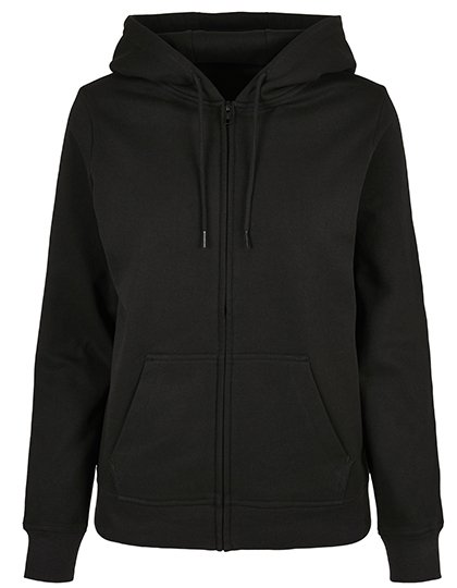Build Your Brand Basic Sweat à capuche zippé basique avec poche kangourou pour Femme – Black