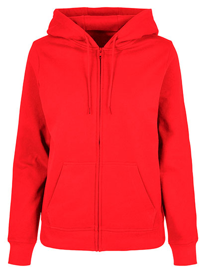 Build Your Brand Basic Sweat à capuche zippé basique avec poche kangourou pour Femme – City Red