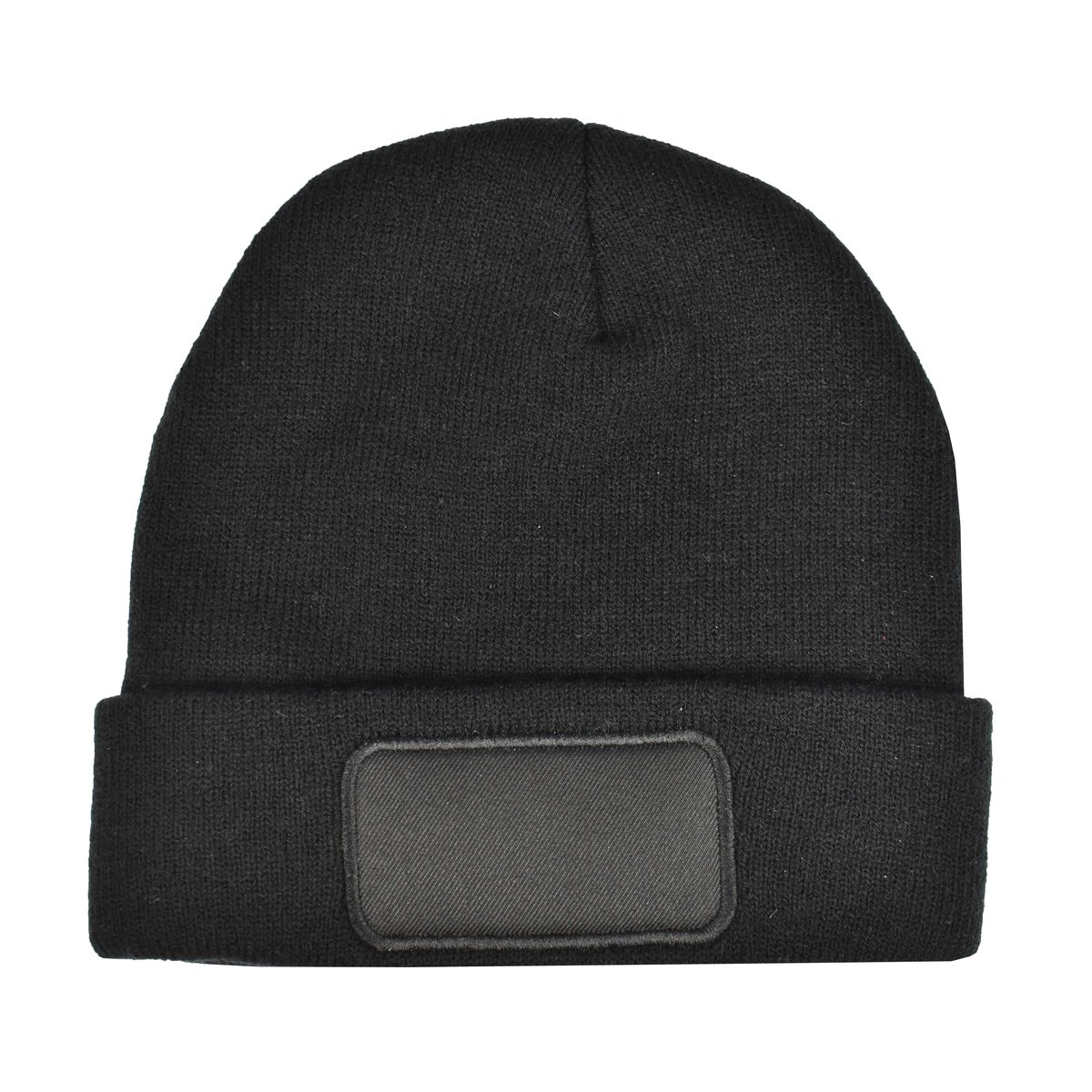 L-merch Strickmütze mit breiter Krempe und Patch