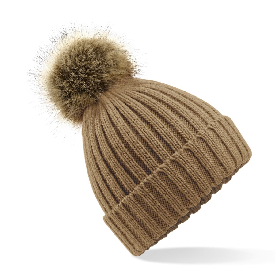 Beechfield Chunky Beanie mit abnehmbarem Bommel