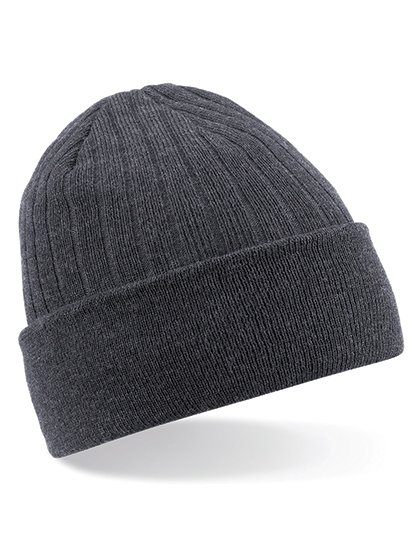 Beechfield Bonnet Thinsulate™ en double maille, Black One Size, CB447 – Dark Graphite
