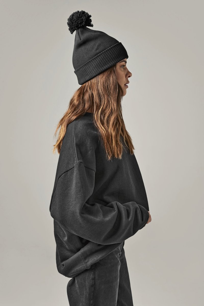 Beechfield Bio-Baumwoll Beanie mit Bommel