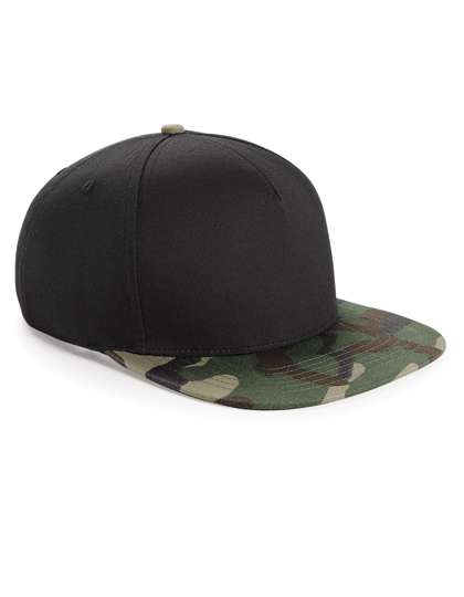 Beechfield Camo Snapback Cap mit Fünf-Segmenten-Design
