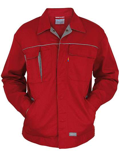 Carson Contrast Carson Contrast Work Jacket with Reflectors – Red/Grey